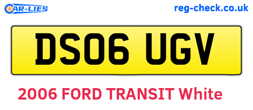 DS06UGV are the vehicle registration plates.