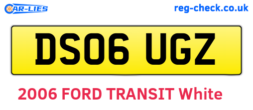 DS06UGZ are the vehicle registration plates.