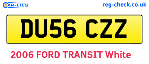 DU56CZZ are the vehicle registration plates.