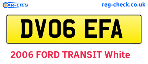 DV06EFA are the vehicle registration plates.