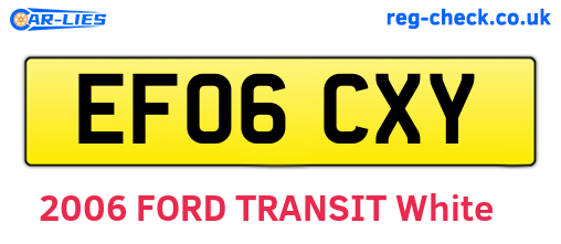 EF06CXY are the vehicle registration plates.