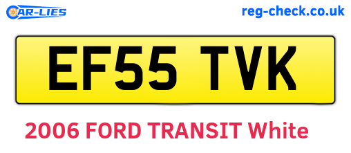 EF55TVK are the vehicle registration plates.