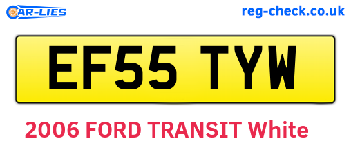 EF55TYW are the vehicle registration plates.