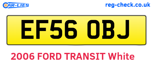 EF56OBJ are the vehicle registration plates.