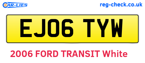 EJ06TYW are the vehicle registration plates.