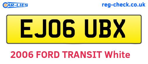 EJ06UBX are the vehicle registration plates.