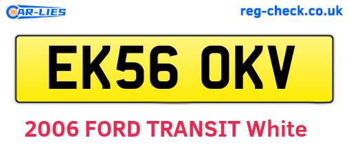 EK56OKV are the vehicle registration plates.