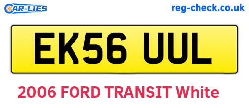 EK56UUL are the vehicle registration plates.