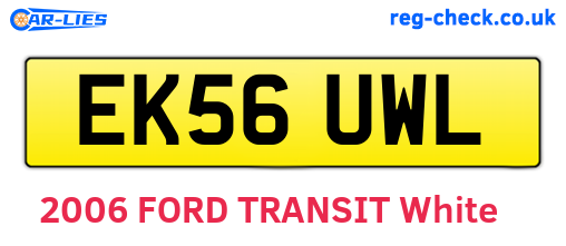 EK56UWL are the vehicle registration plates.