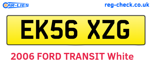 EK56XZG are the vehicle registration plates.