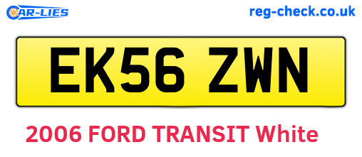 EK56ZWN are the vehicle registration plates.