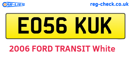 EO56KUK are the vehicle registration plates.