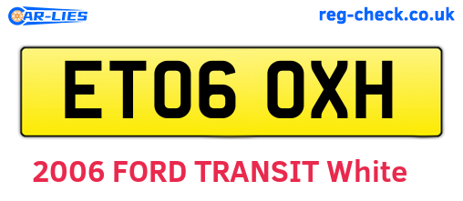 ET06OXH are the vehicle registration plates.