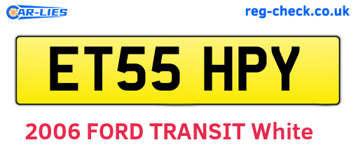 ET55HPY are the vehicle registration plates.