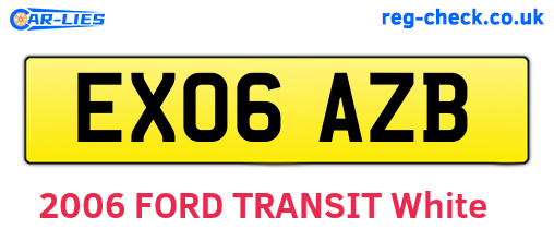 EX06AZB are the vehicle registration plates.