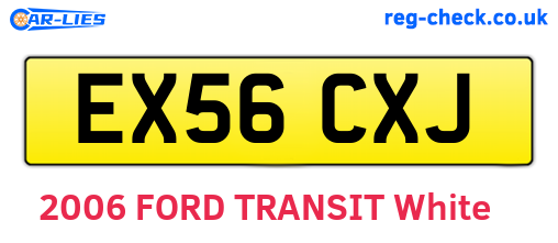 EX56CXJ are the vehicle registration plates.