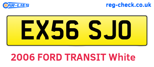 EX56SJO are the vehicle registration plates.