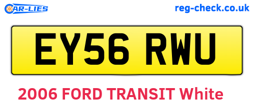 EY56RWU are the vehicle registration plates.