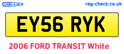 EY56RYK are the vehicle registration plates.