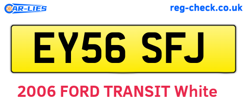 EY56SFJ are the vehicle registration plates.