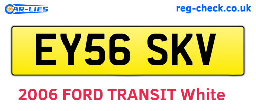 EY56SKV are the vehicle registration plates.