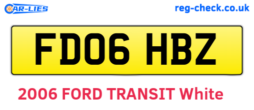 FD06HBZ are the vehicle registration plates.