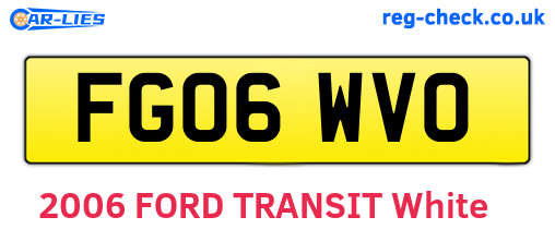 FG06WVO are the vehicle registration plates.