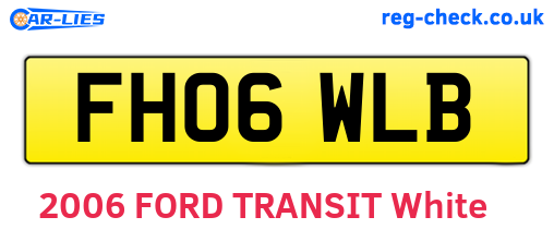 FH06WLB are the vehicle registration plates.