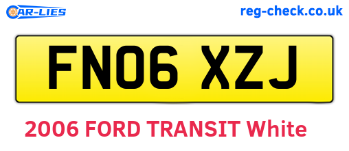FN06XZJ are the vehicle registration plates.