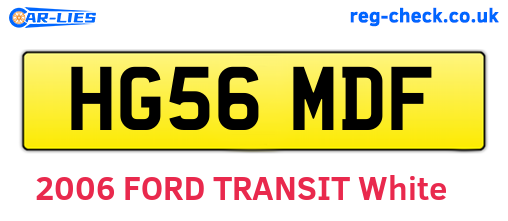 HG56MDF are the vehicle registration plates.