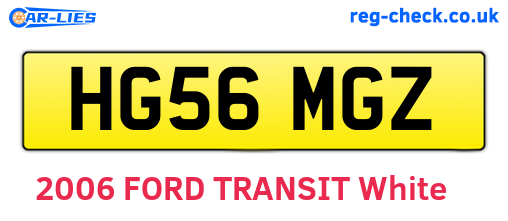 HG56MGZ are the vehicle registration plates.