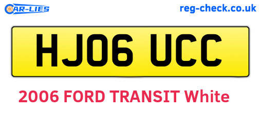 HJ06UCC are the vehicle registration plates.