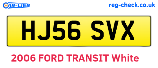 HJ56SVX are the vehicle registration plates.