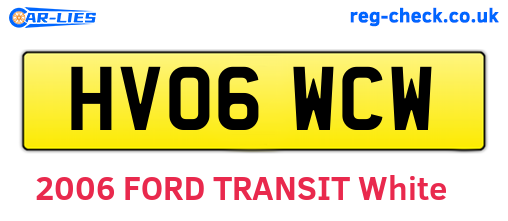 HV06WCW are the vehicle registration plates.