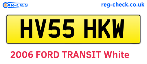 HV55HKW are the vehicle registration plates.