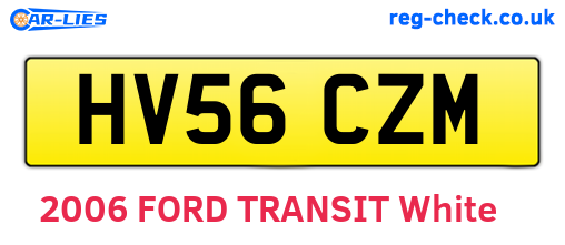HV56CZM are the vehicle registration plates.
