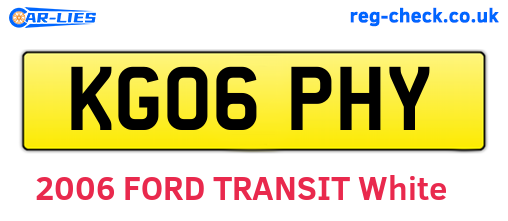 KG06PHY are the vehicle registration plates.