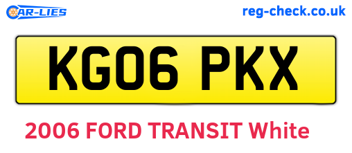 KG06PKX are the vehicle registration plates.