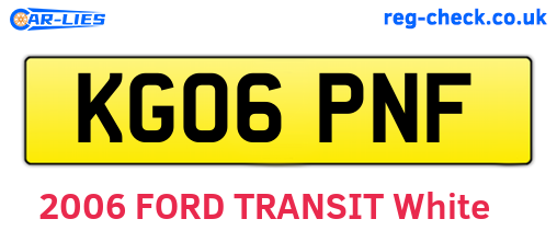 KG06PNF are the vehicle registration plates.