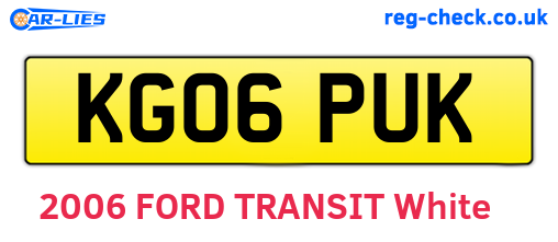 KG06PUK are the vehicle registration plates.