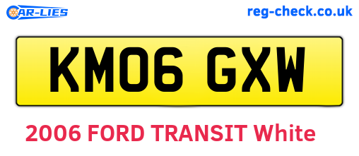 KM06GXW are the vehicle registration plates.