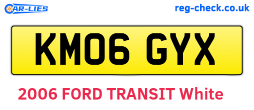 KM06GYX are the vehicle registration plates.