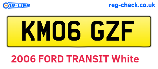 KM06GZF are the vehicle registration plates.