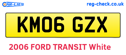 KM06GZX are the vehicle registration plates.