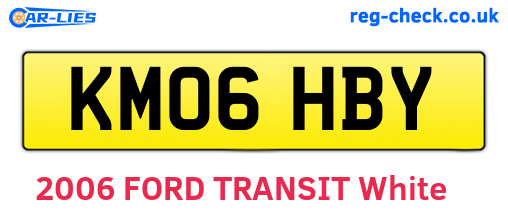 KM06HBY are the vehicle registration plates.