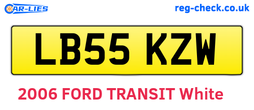 LB55KZW are the vehicle registration plates.