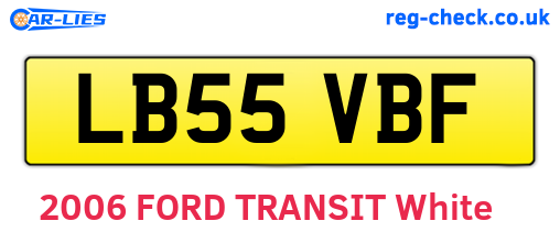 LB55VBF are the vehicle registration plates.