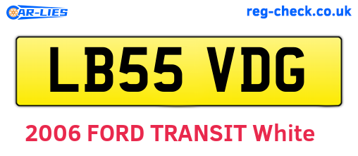 LB55VDG are the vehicle registration plates.