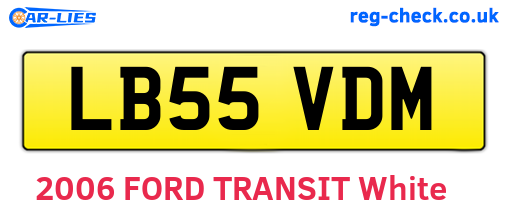 LB55VDM are the vehicle registration plates.
