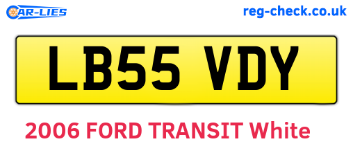 LB55VDY are the vehicle registration plates.